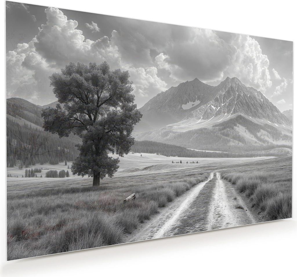 Glasbild 45x30cm in XXL für Wohnzimmer, Schlafzimmer Motiv Berglandschaft Weg