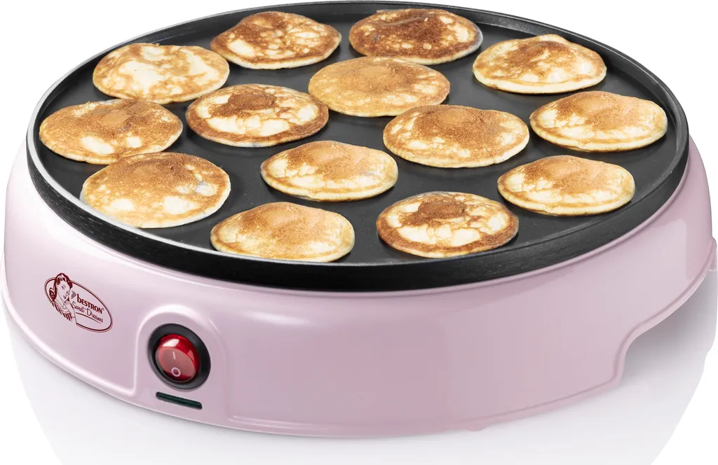 Bestron Poffertjes Maker AP214P - Appareil Mini Crêpes 800W Rose
