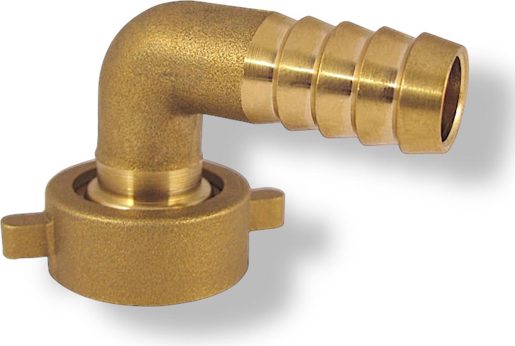 Winkelschlauchverschraubung 90° 2/3 Messing ÜWM 1 Zoll - 19 mm Schlauchtülle (3/4" Schlauch)