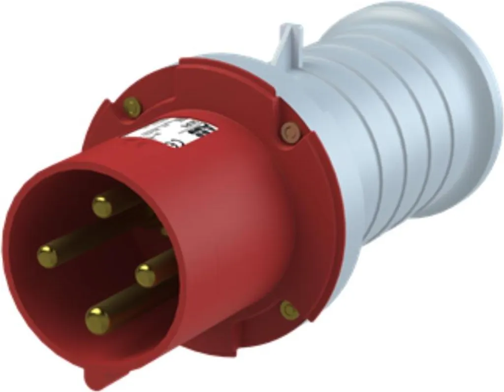 Connettore Amphenol 63 Ampere CEE a 4 poli (3P+PE) maschio, codifica 6h rosso 380/415V frequenza 50 e 60Hz - 1 pezzo