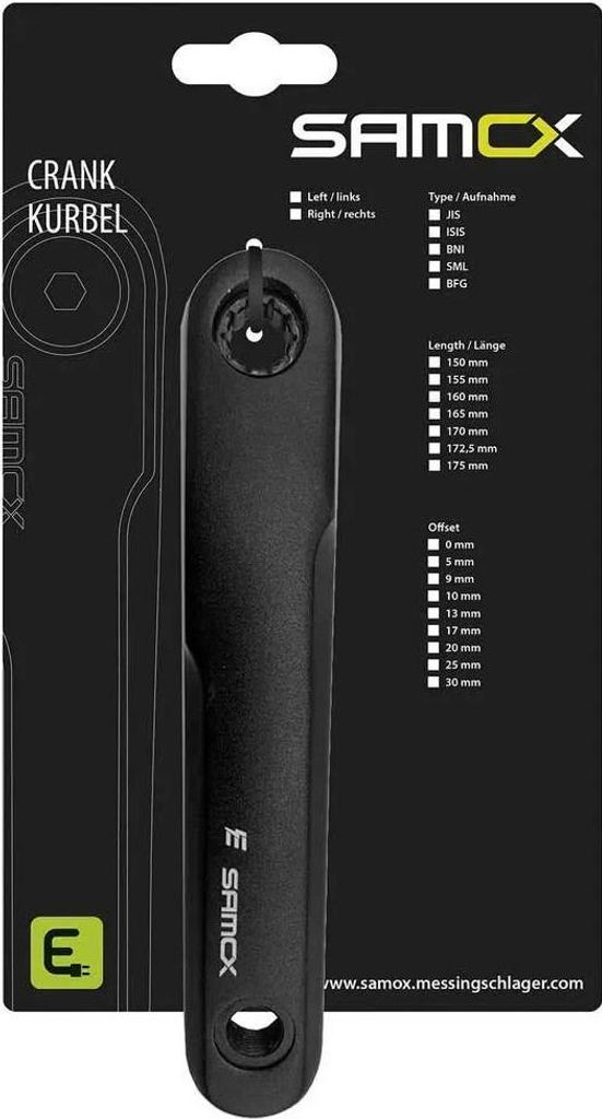 Samox Bosch Gen 3 Bni 5 Mm E-bike Rechte Kurbel Schwarz 170 Produktbild 