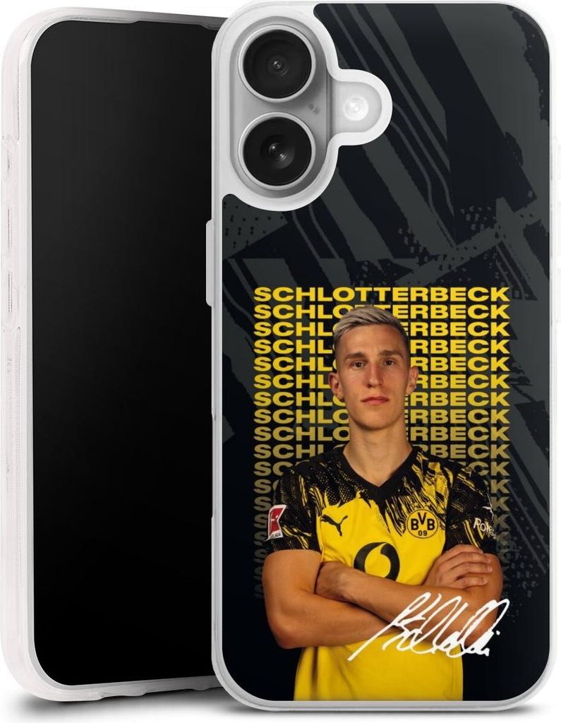 DeinDesign Handyhülle für Apple iPhone 17 Silikon Hülle Case Smartphone Schutzhülle BVB Borussia Dortmund Nico Schlotterbeck