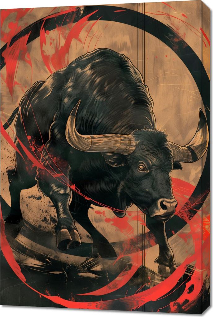 Bild 60x90cm Stier Unbeugsamkeit