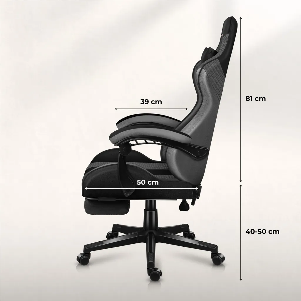 Siège Gaming Confortable Huzaro Force 4.7 Gris pour Longues Sessions - 3