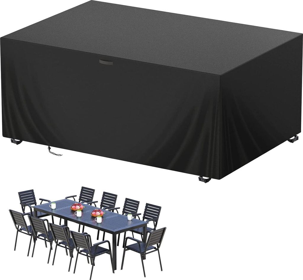 Gartenmöbel-Abdeckung 420D Wasserdicht, winddicht, regenfest und UV-beständig, 180x120x74 cm, schwarz