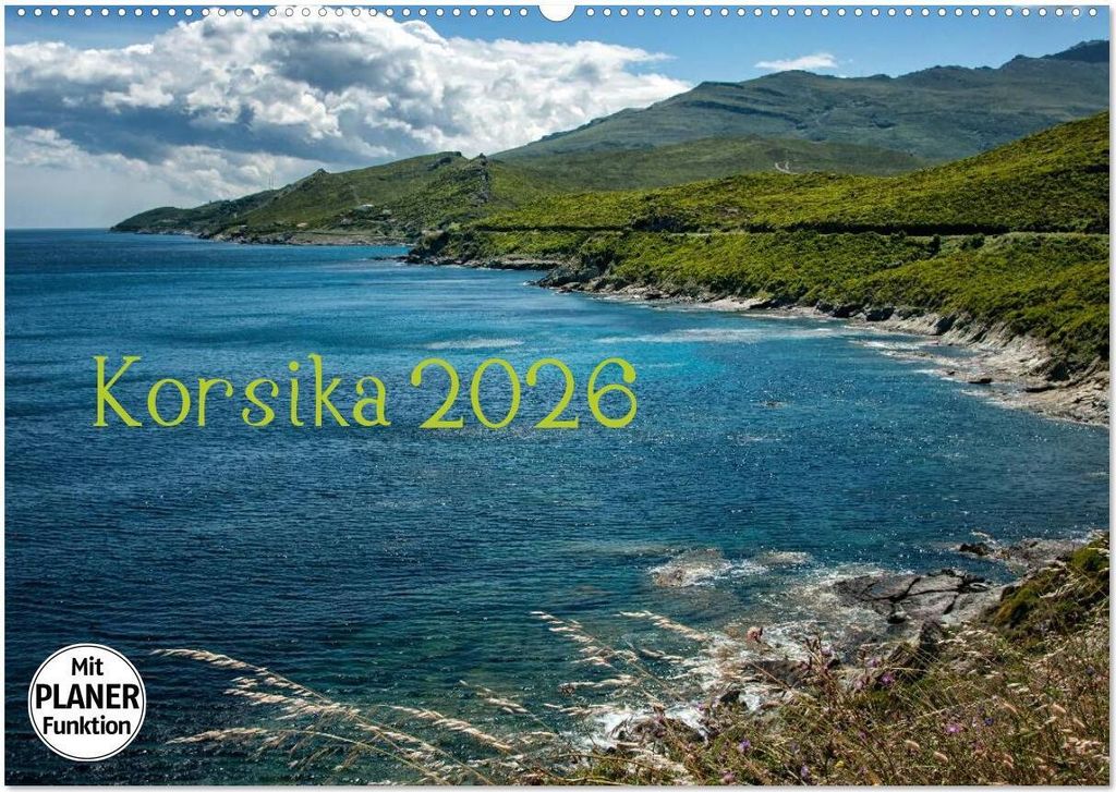 Korsika 2026 (Wandkalender 2026 DIN A2 quer), CALVENDO Monatskalender