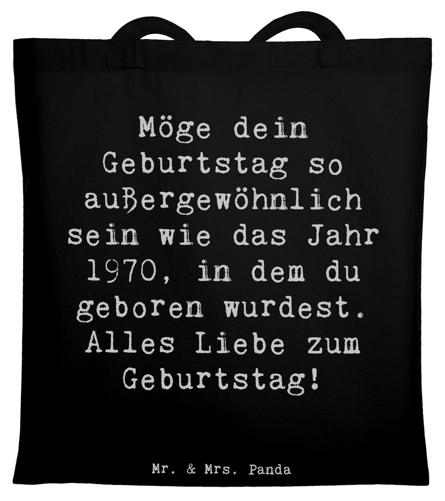 Mr. & Mrs. Panda Tote Bag Spruch 1970 Geburtstag - Schwarz - Geschenk, Shopping Tasche, Geburtstagsgeschenk, 50 Jahre feiern, 1970er, Feier, gute L...