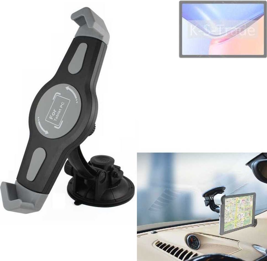 K-S-Trade Scheiben-Halterung für Tablets kompatibel mit Blackview Tab 15 KFZ Tablet Saugnapf Auto Halterung Windschutzscheibe Holder Halter