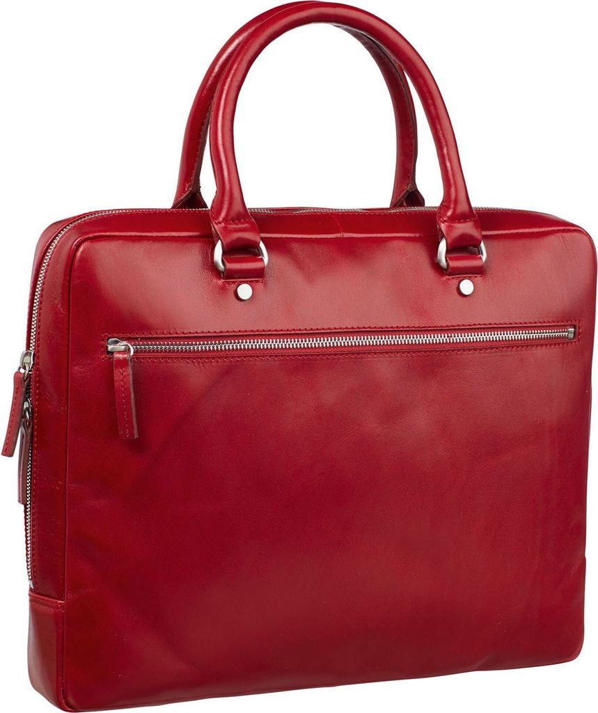 LEONHARD HEYDEN Leder Businesstasche mit Laptopfach Cambridge Zipped Briefcase 1 Compartment Red dunkelrot