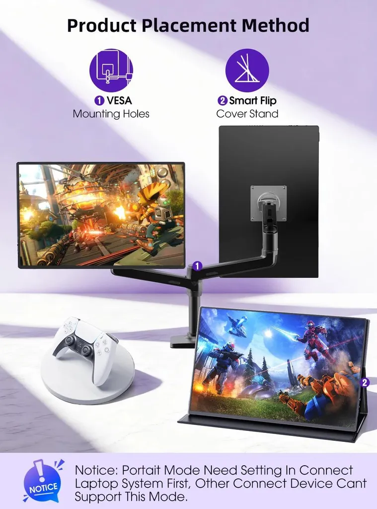 Écran externe portable 16 pouces 2.5K pour télétravail et gaming - 5