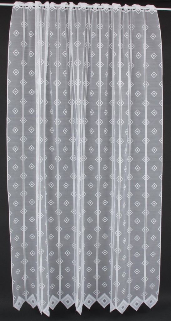 Gardinen Kranzusch Scheibengardine Quadrate 210x126,5 cm H/B weiß Bistrogardine Vorhang Küche 1er Pack