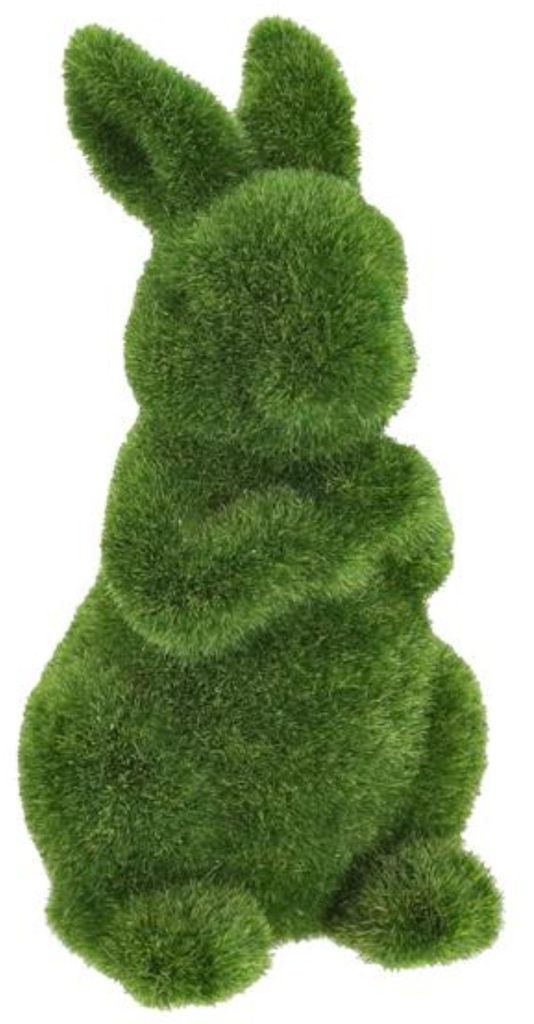 Deko-Statue Osterhase / Kaninchen - stehend - grun - Kunstmoos - 12 cm - Osterdekoration