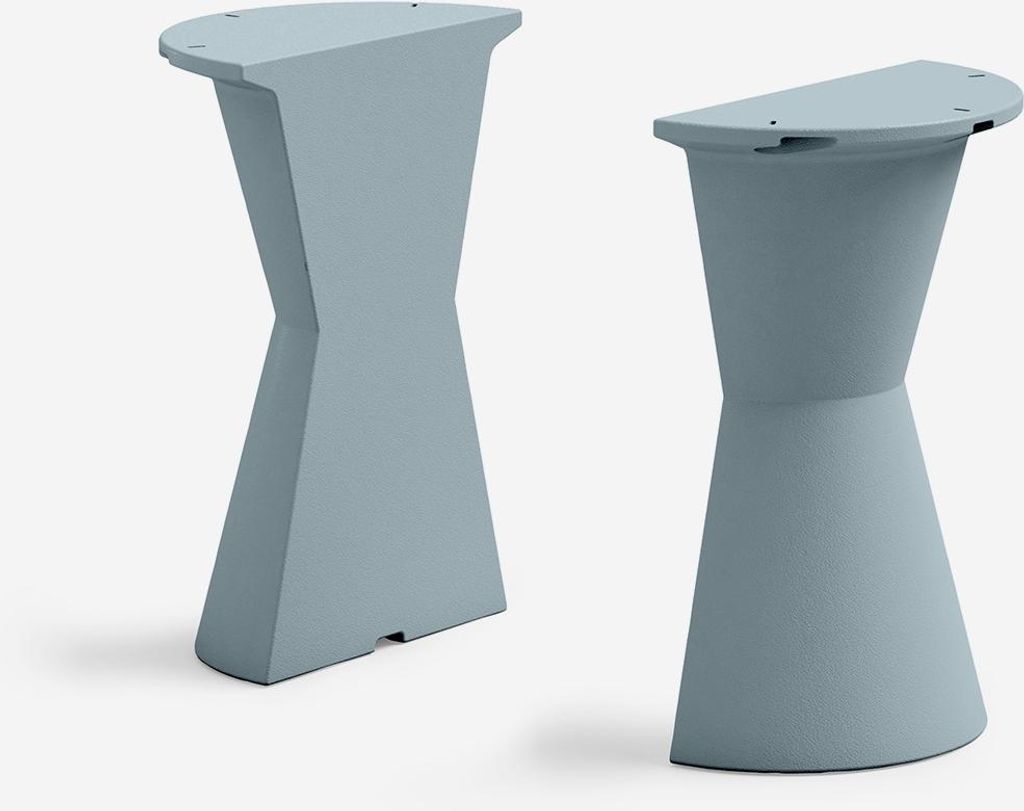 Set aus 2 Design-Bar-Tischen aus Polyethylen für Contract Dot - Hellblau