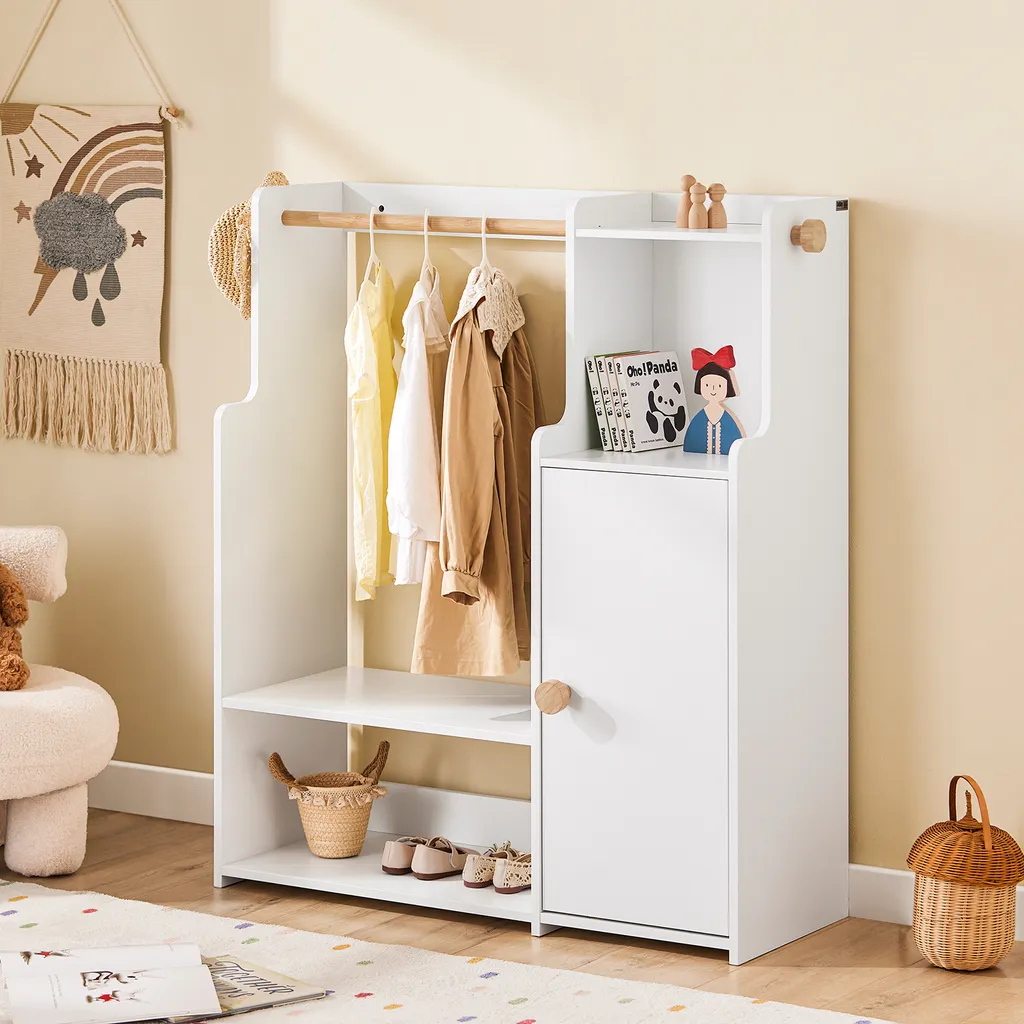 SoBuy KMB110-W Mobile Bambini Bianco | Robusto Armadietto Multiuso