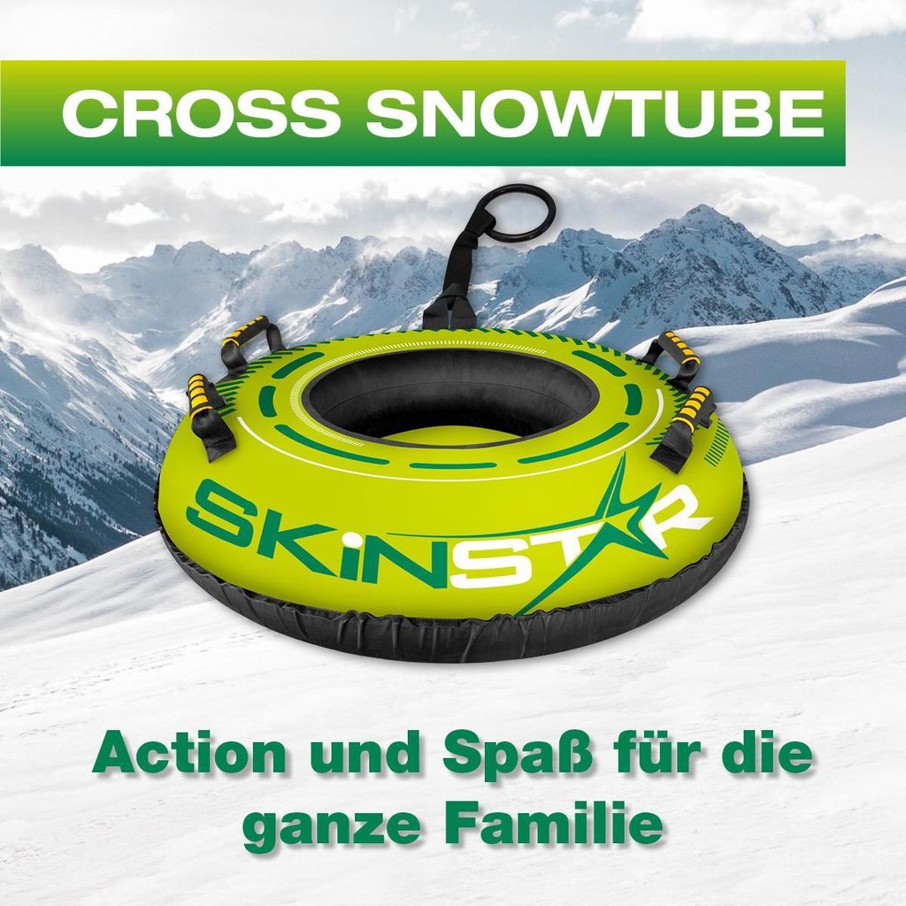 SkinStar CROSS Snowtube gruen Ø 70cm Rodelreifen Schneereifen Schlitten Bob