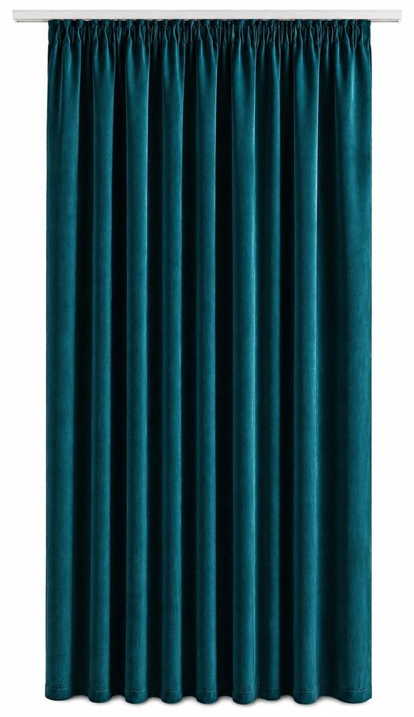 Vorhang Petrol Kräuselband Verdunkelung 140x245 cm Samt Produktbild 