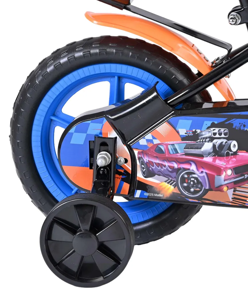 Vélo enfant Hot Wheels 12 pouces noir : Stabilité et sécurité garantie