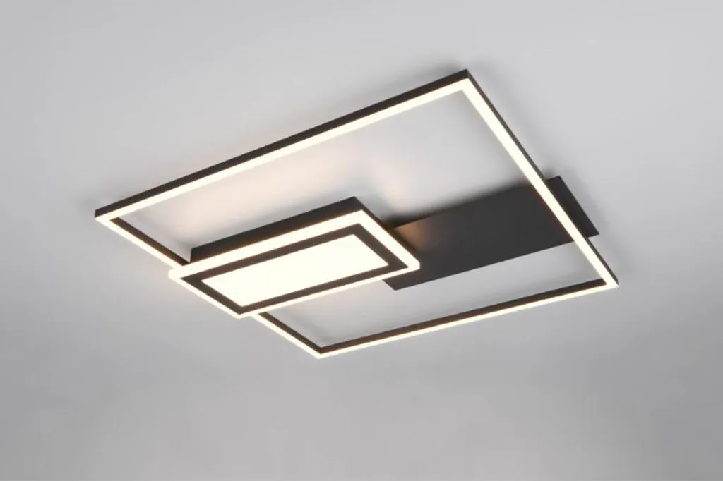 Grand Plafonnier LED Design SPIRO Noir Mat 32W Intensité Variable avec Distant