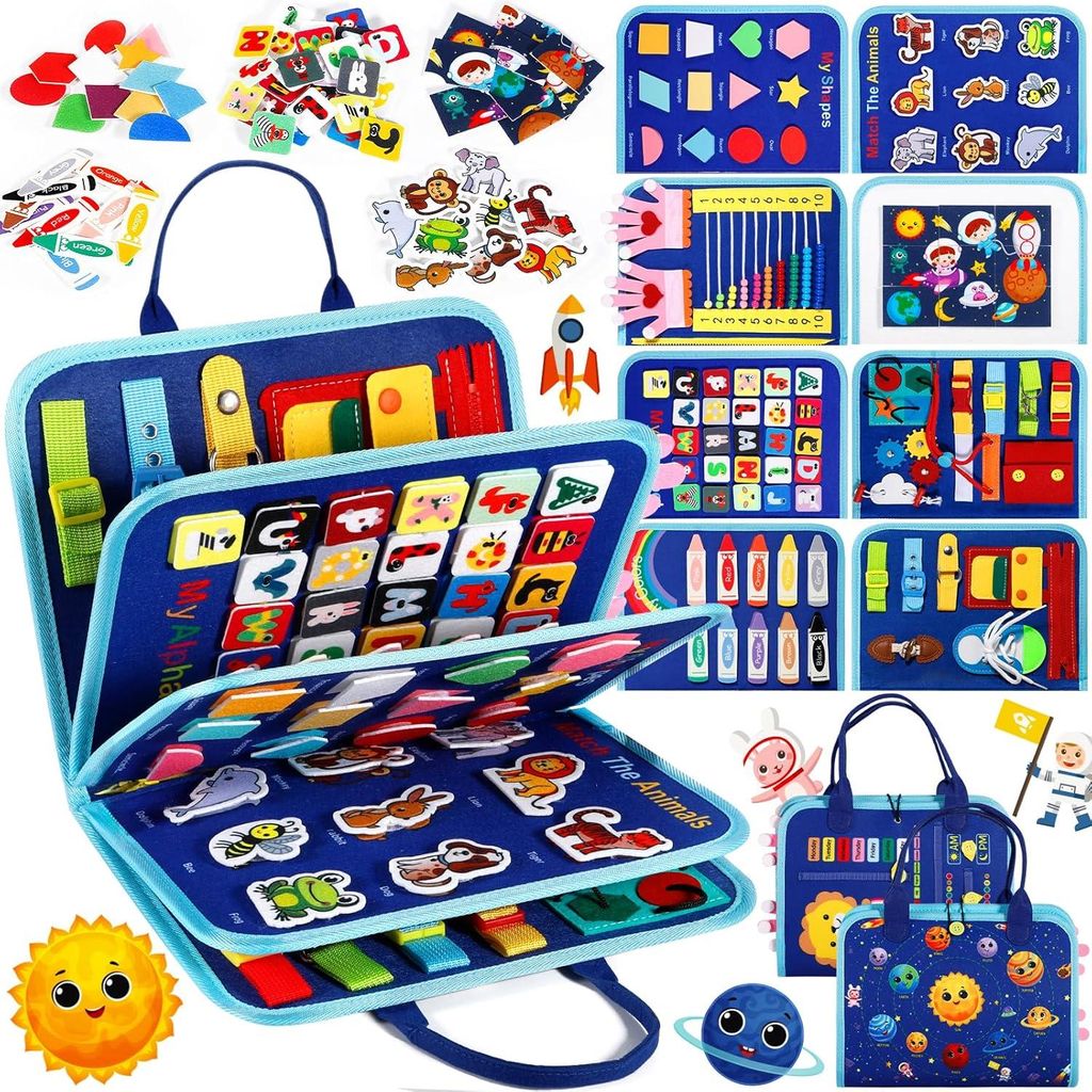 Aktivitätenboard 9-in-1 für Kleinkinder - Montessori Produktbild 
