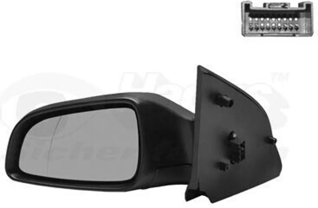 Rétroviseur gauche complet Opel Astra H noir type origine Van Wezel