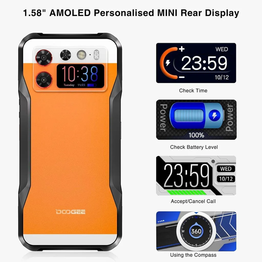 Téléphone Portable Incassable 5G DOOGEE V20S - Mobile Étanche 256Go - 5