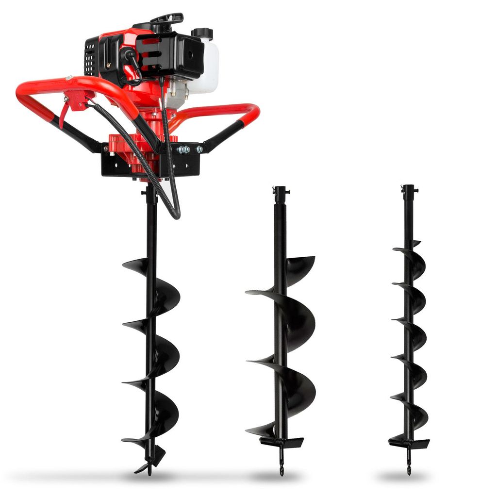 EBERTH Erdlochbohrer Erdbohrer Gartenbohrer Benzin 3PS, Produktbild 