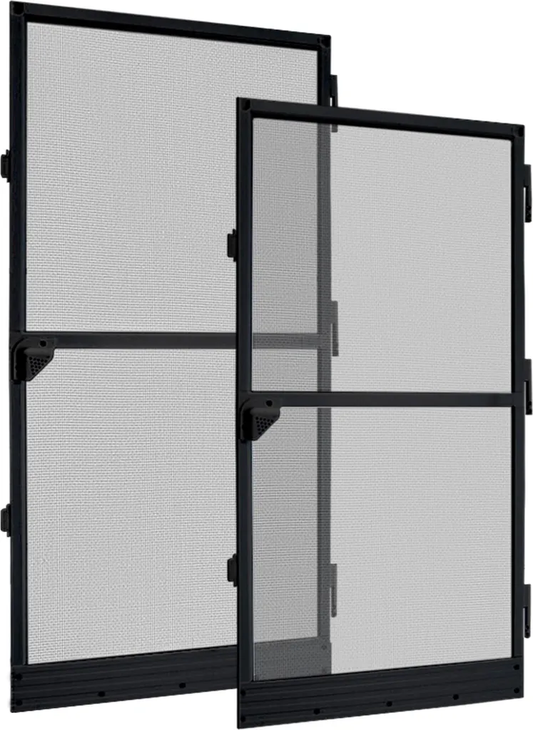 Moustiquaire de Porte avec Cadre Alu Noir pour Balcon et Salon 120x240