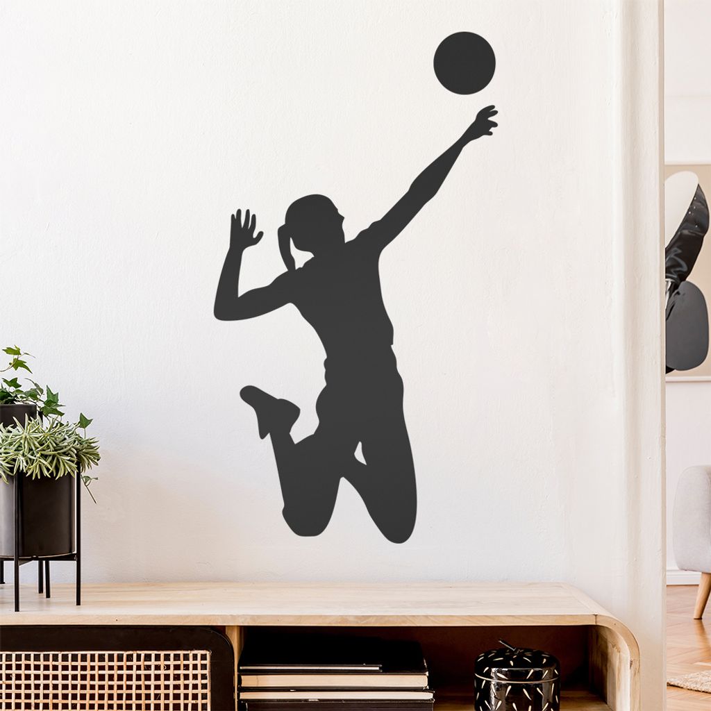 Volleyball Spieler Figur Wandtattoo Wandaufkleber Wall Sticker - Dekoration, Küche, Wohnzimmer, Schlafzimmer, Badezimmer