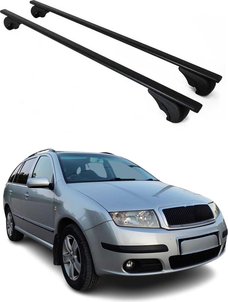 Dachträger Grundtäger für Skoda Fabia mk1 Kombi 1999-2007 75kg Metall Schwarz 2x