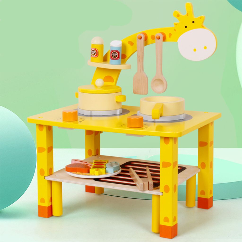 360Home Spielhaus aus Holz pädagogisches Kinderspielzeug Grill Koch