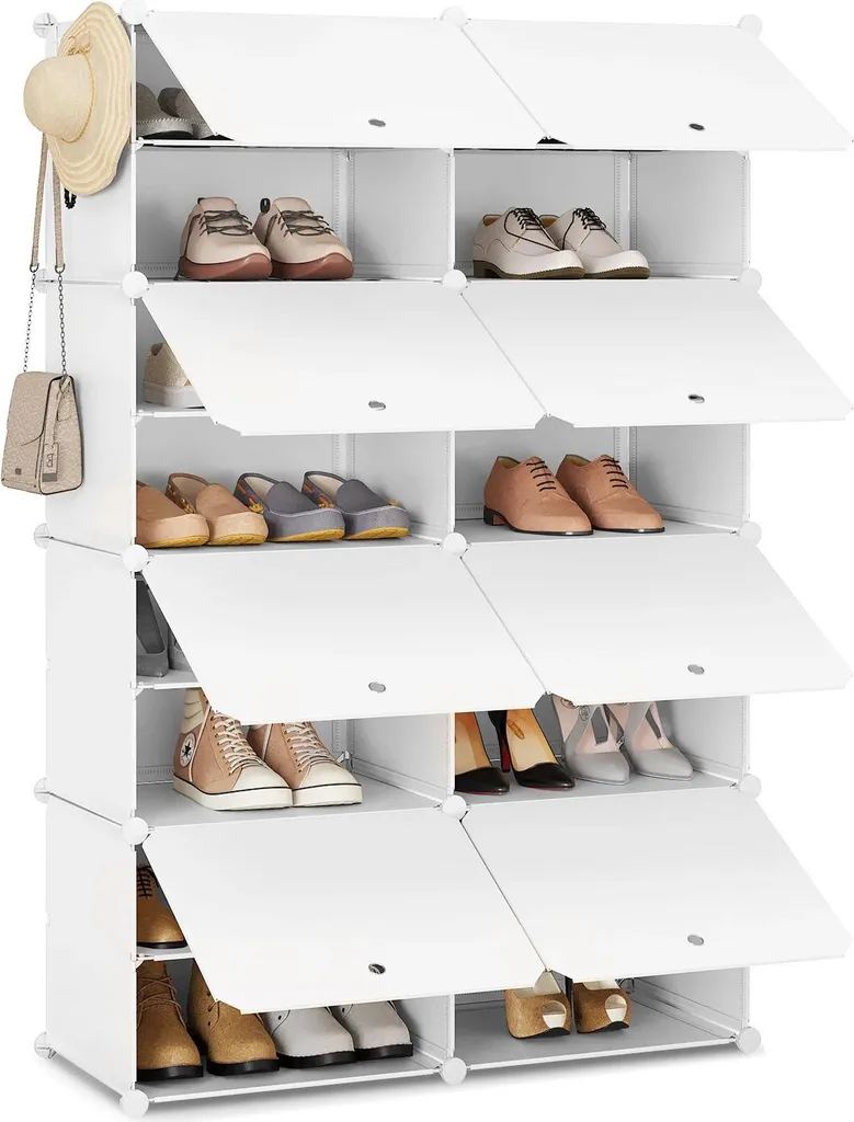Organizzatore Scarpe Bianco 8 Livelli | Scarpiera Plastica Fai-da-te
