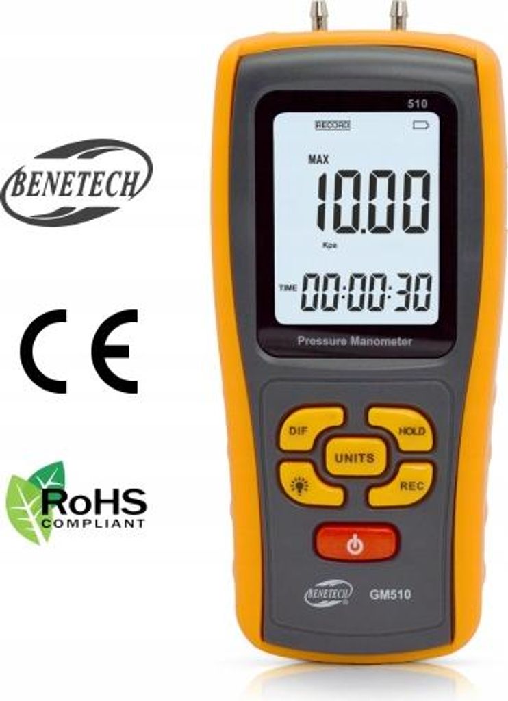 MANOMETER digitales Differenzdruckmessgerät USB