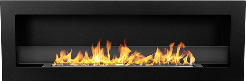 Einbau-Bioethanol-Kamin für Wandmontage Biokamin 120x40 Livorno 120 schwarz