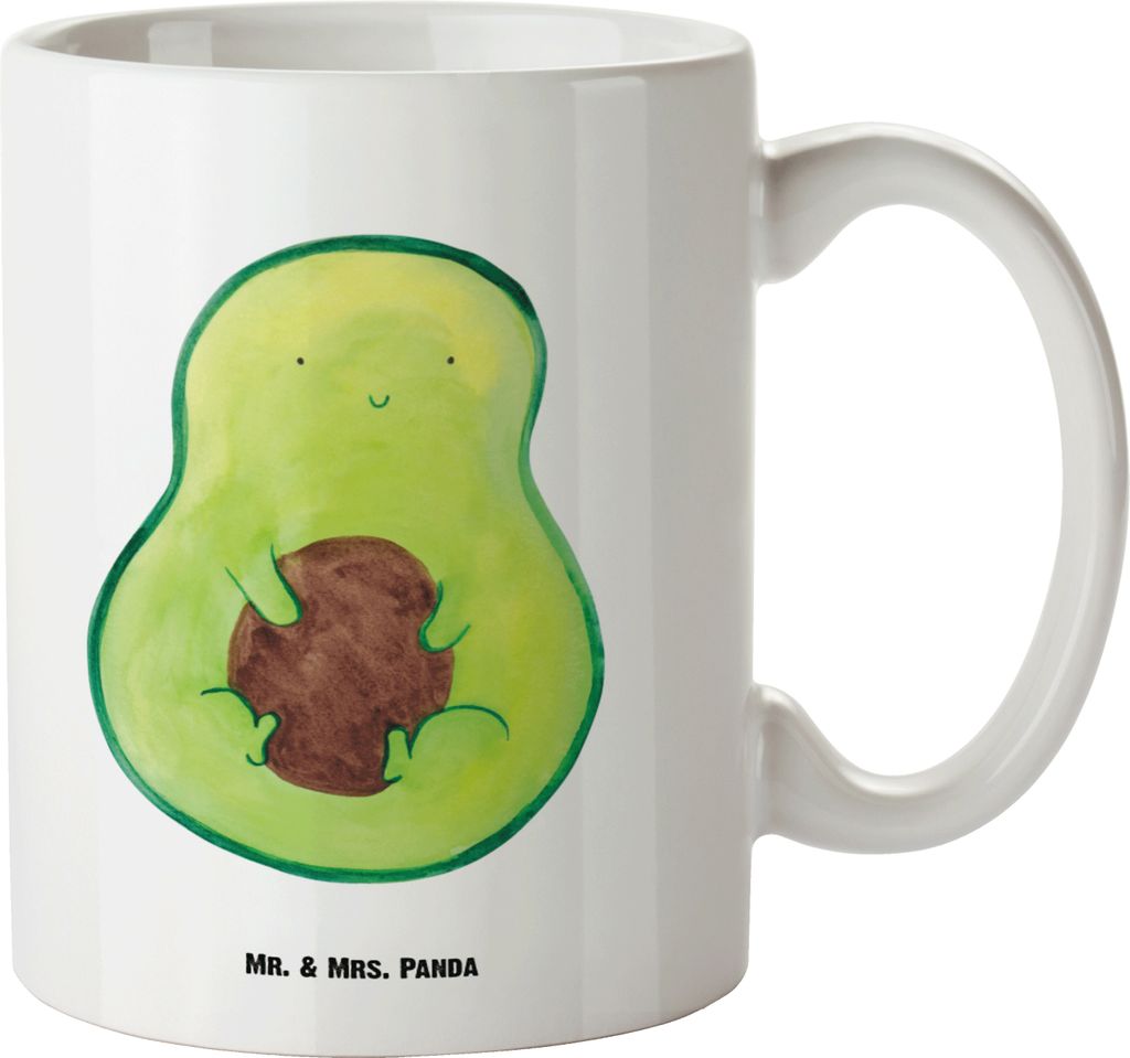 Mr. & Mrs. Panda Haferl Avocado Kern - Weiß - Geschenk, Avokado, weisse tasse, Henkelbecher, Pott, Spruch Leben, jumbotasse, Pflanze, glücklich, ...