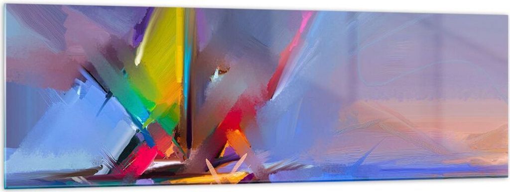 Bilder auf glas - Abstraktion modern - 160x50cm - Glasbilder - Wandbilder - Kunstdruck - zum Aufhängen bereit - Wanddekoration aus Glas - Glas Bil...
