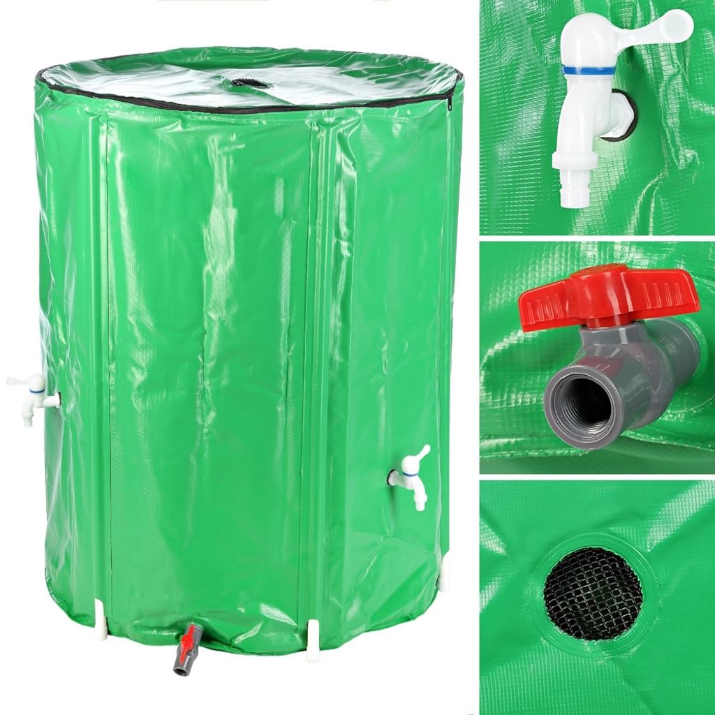 Mucola 750L Klappbare Regentonne Regenfass Regenwassertank Zisterne Tonne Fass Grün