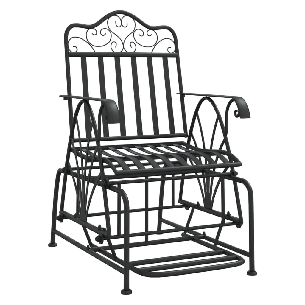 Chaise à bascule robuste en acier noir 61 cm - Assise ergonomique zen