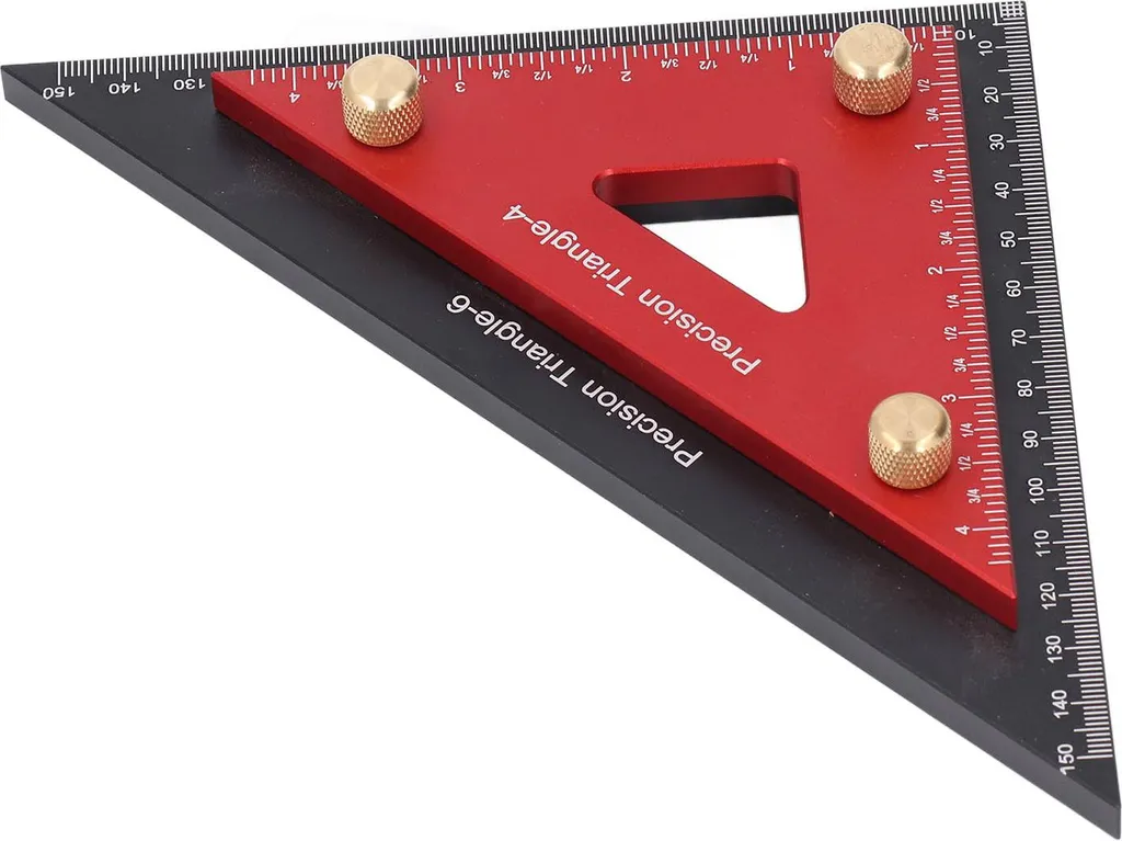 Outil de menuiserie double triangle 4/6 pouces en aluminium robuste