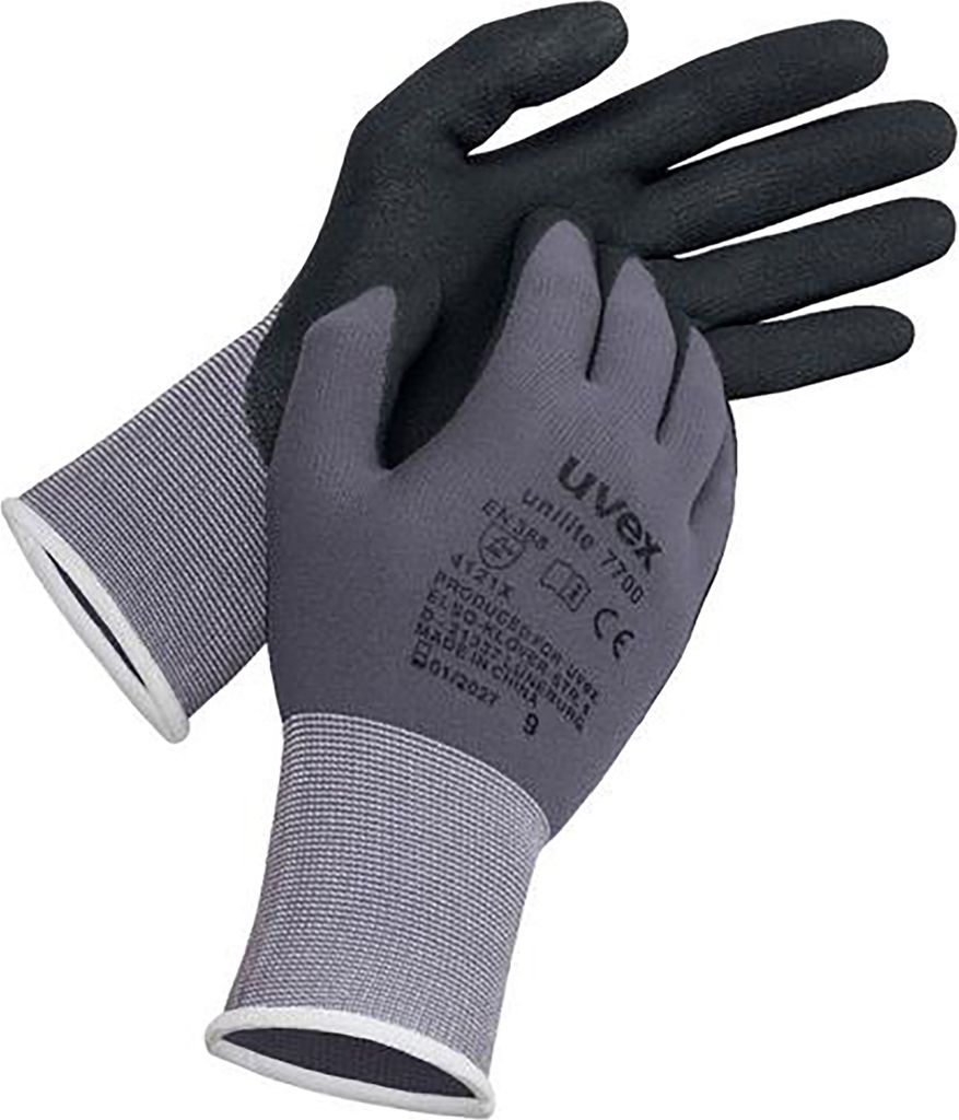uvex Schutzhandschuh unilite 7700 grau Gr. 8