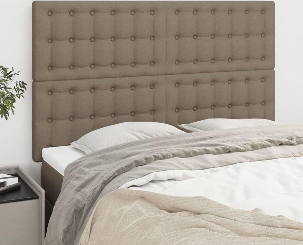 CLORIS Kopfteil Taupe 144x5x118/128 cm Stoff - Kopfteile 234