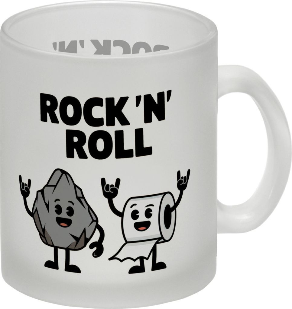 Fröhlicher Felsen Rock 'n' Roll Glas Tasse