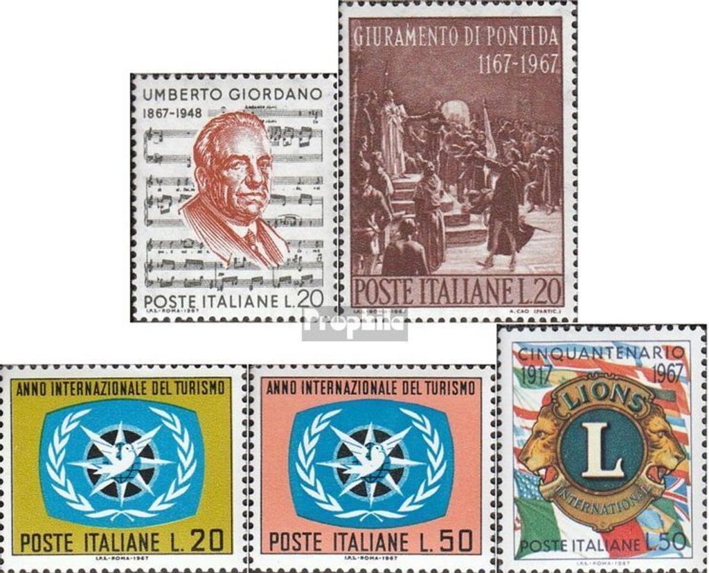 Briefmarken Italien 1967 Mi 1241,1242,1243-1244,1245 (kompl.Ausg.) postfrisch Sondermarke
