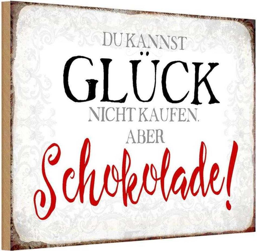 vianmo Holzschild 12x18 cm Glück nicht kaufen Schokolade Dekoration