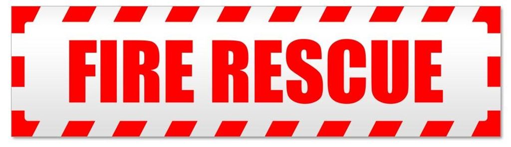 Kiwistar - Autoaufkleber - Rot - 60 x 16 cm - Fire Rescue gestreift - Hinweis Aufkleber Sticker für Auto, Kfz, Fahrrad, PKW, LKW
