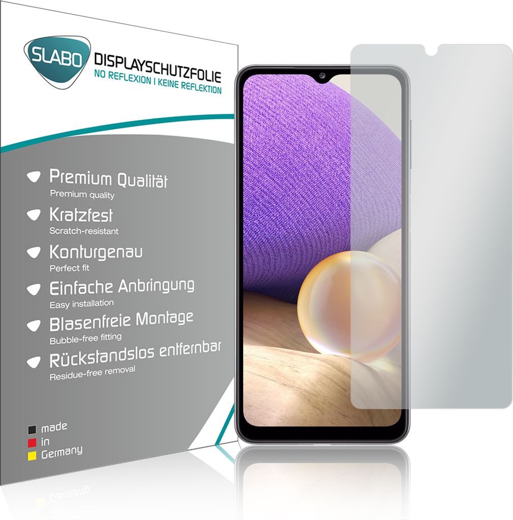 4x Slabo Displayschutzfolie für Samsung Galaxy A32 5G MATT "No Reflexion" (verkleinerte Folien) Displayfolie Schutzfolie Folie