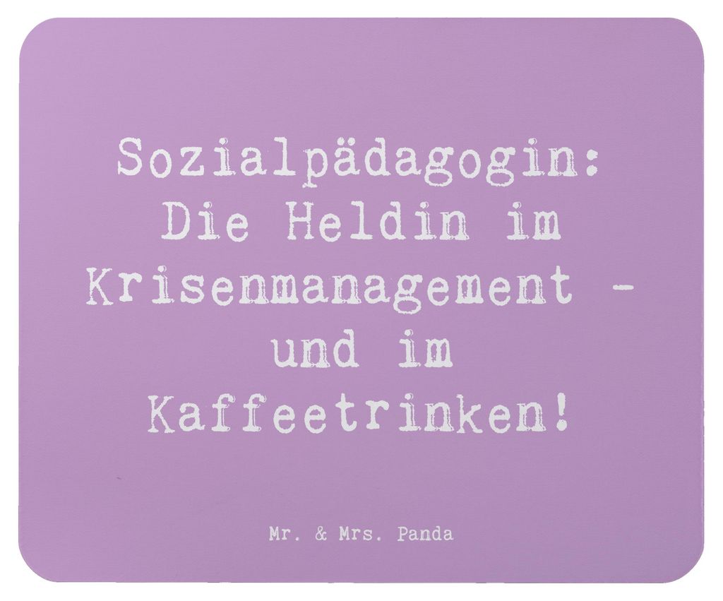 Mr. & Mrs. Panda Mauspad Spruch Sozialpädagogin - Lavendeltraum - Geschenk, Berufsleben, Jugendhilfe, Pädagogin, Mouse Pad, Familienberatung, per...