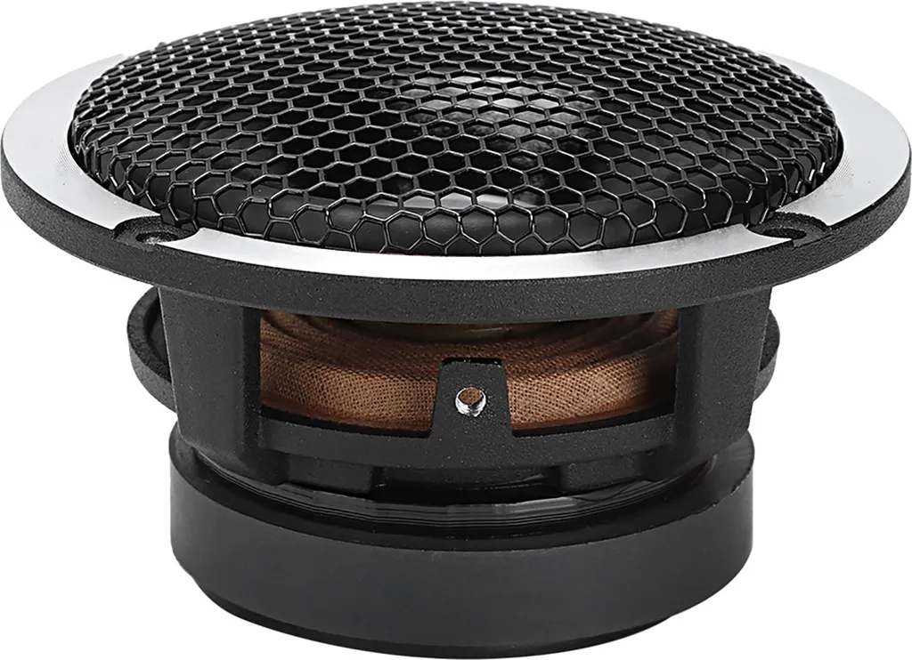 Paire d'enceintes médium 3 pouces voiture 100W argent et noir - Kit 2 voies