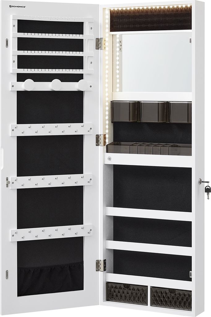 SONGMICS Schmuckschrank Spiegelschrank mit LED-Beleuchtung, Produktbild 6