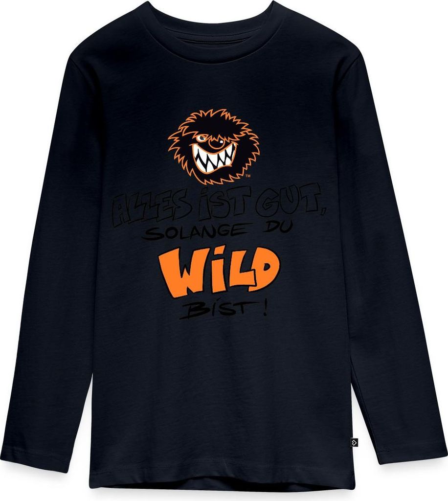 Spreadshirt Die Wilden Kerle Wild Spruch mit Logo Teenager Premium Langarmshirt, 158/164 (12 Jahre), Navy
