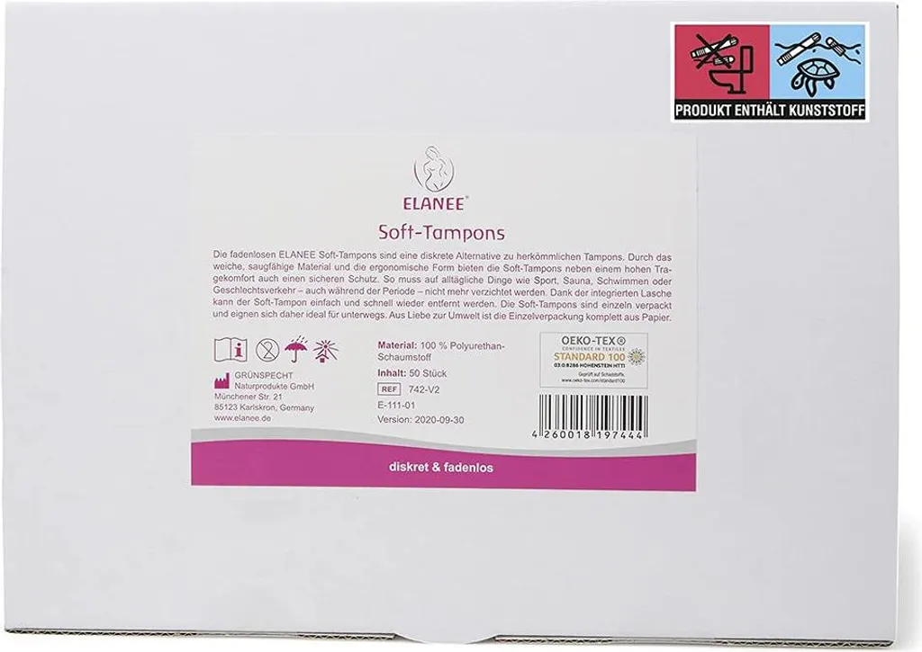 ELANEE Tampons Soft 742-V2 Sans Fil en Matériau Doux et Flexible - 50 pcs